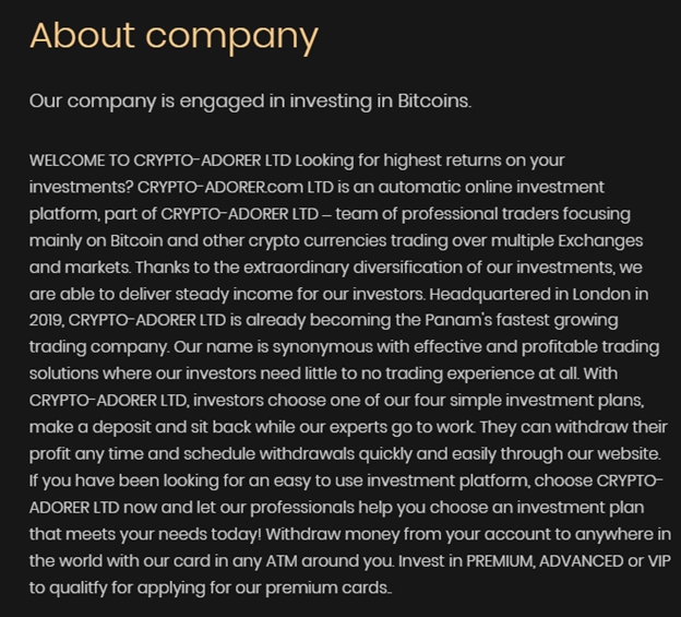 CRYPTO-ADORE 1 ekran