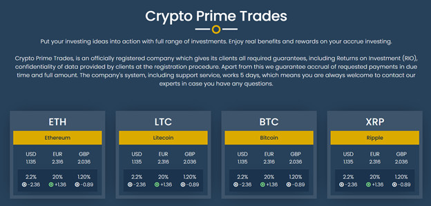 Crypto Prime Trades 1 ekran
