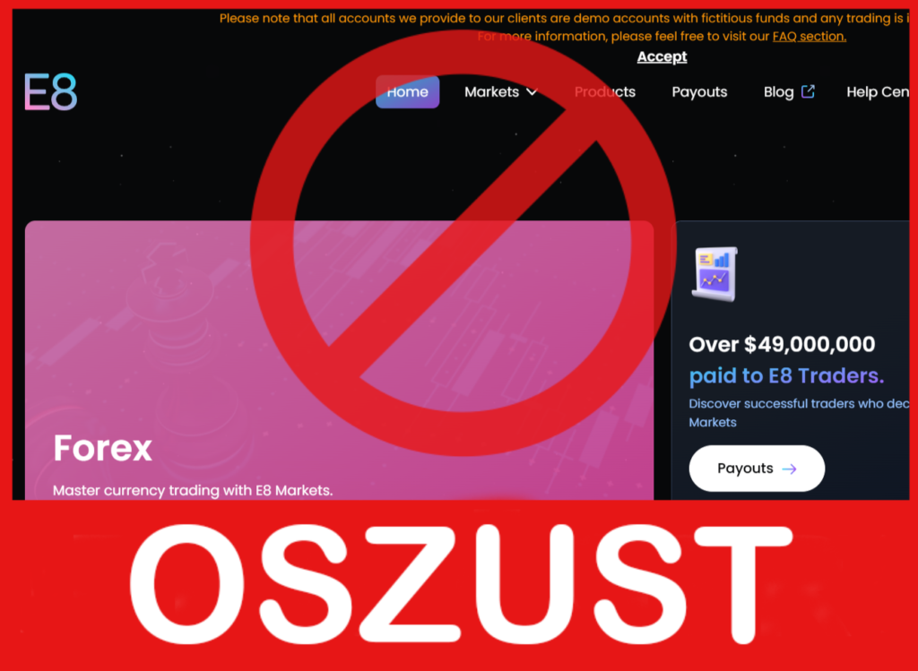 E8 Markets twarz ekran