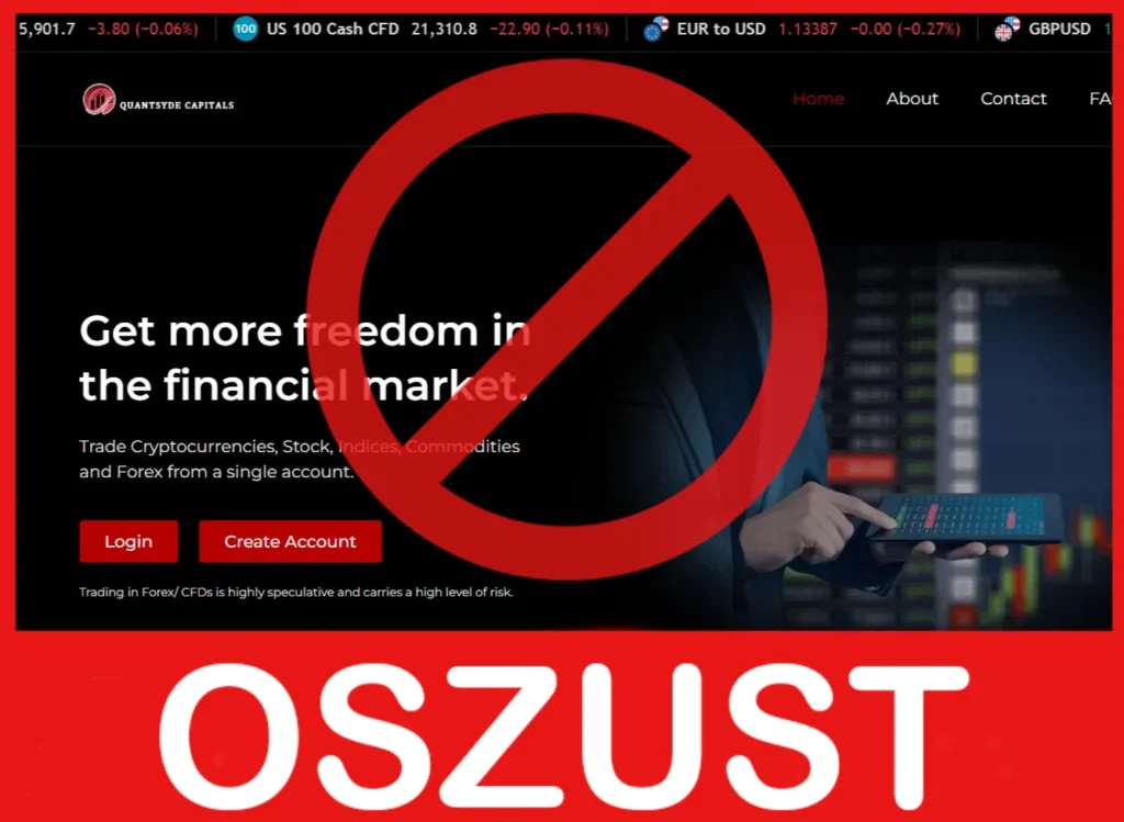 Quantsyde Capitals twarz ekran