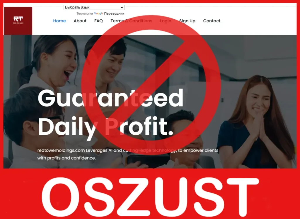 Redtower Holdings twarz ekran