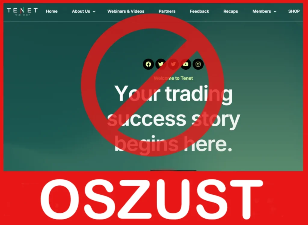 Tenet Trade Group twarz ekran