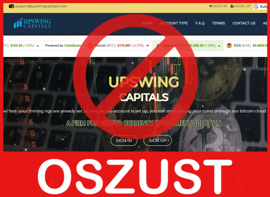 Upswingcapitals twarz ekran