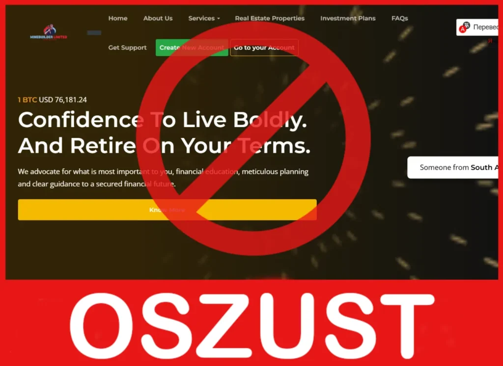 Minebuilders Limited twarz ekran