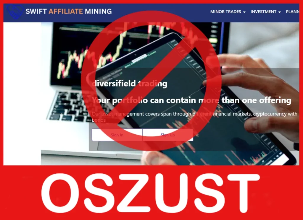Swift Affiliate Mining twarz ekran