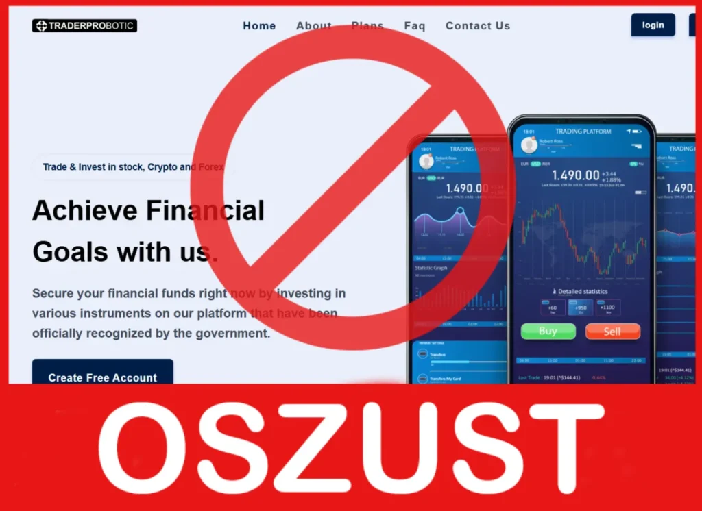 Traderprobotic twarz ekran