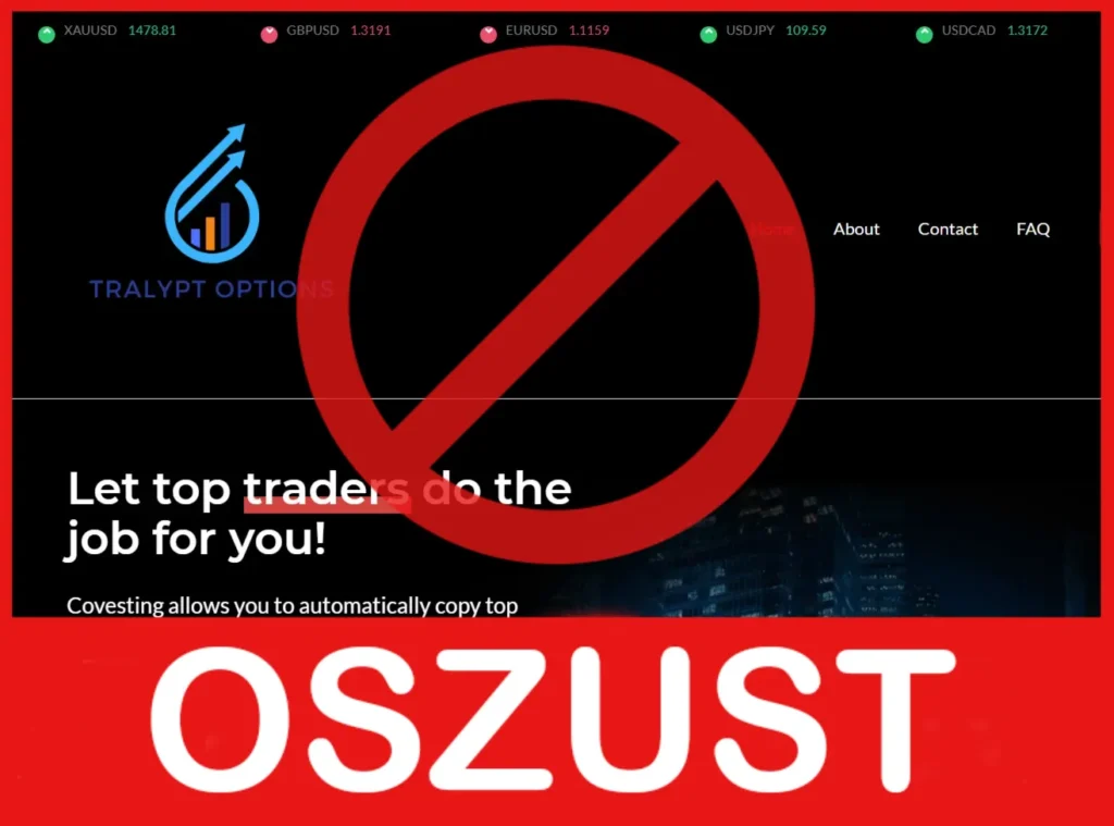 Tralypt Options twarz ekran