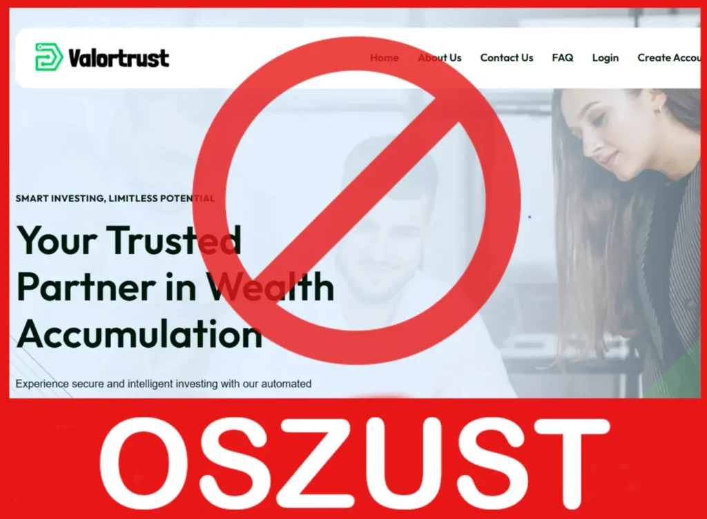 Valortrust Capital twarz ekran