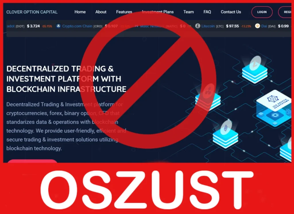 Clover Option Capital twarz ekran