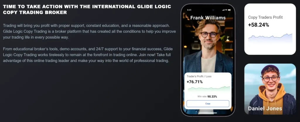 Glide Logic Copy Trading 1 ekran