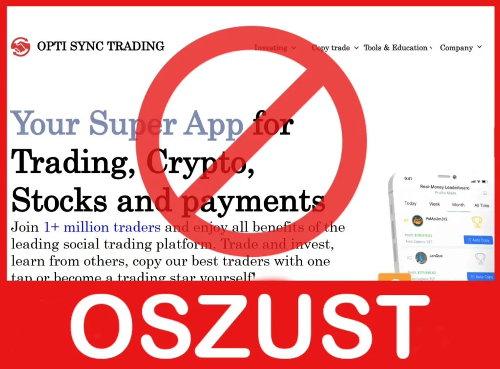 OPTI SYNC TRADING twarz ekran