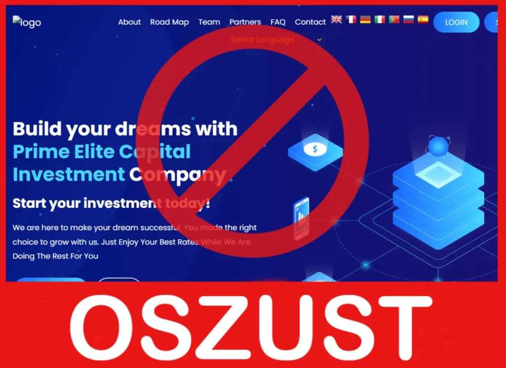 Prime Elite Capital twarz ekran