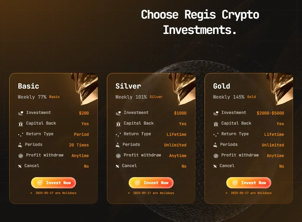 Regis Crypto 2 ekran