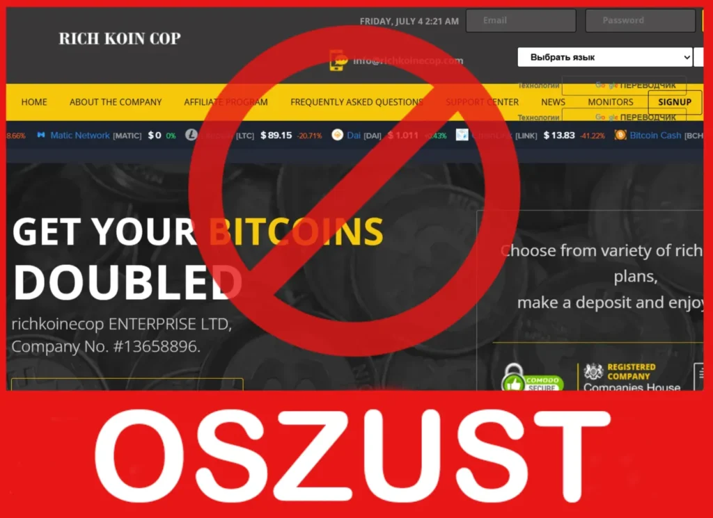 Rich Koin Cop twarz ekran