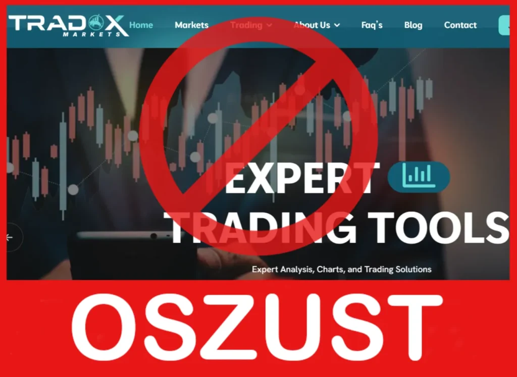 TradoXMarkets twarz ekran