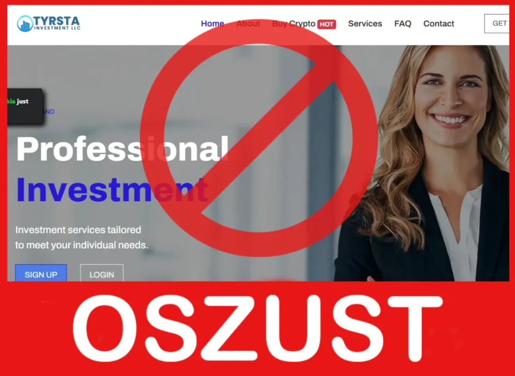 Tyrsta Investment twarz ekran