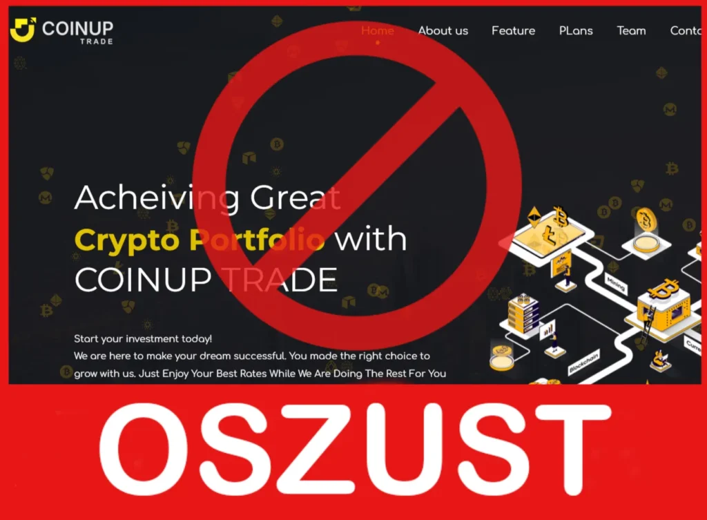 Coinup Trade twarz ekran