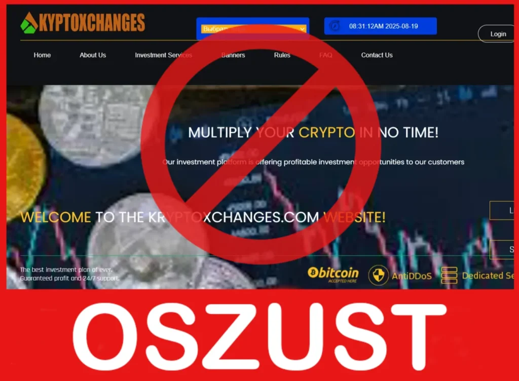 Kryptoxchanges twarz ekran