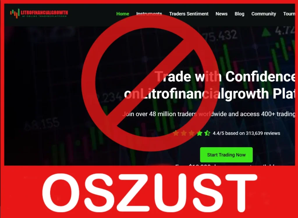 Litrofinancialgrowth twarz ekran