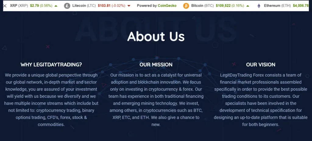 LegitDay Trading 1 ekran