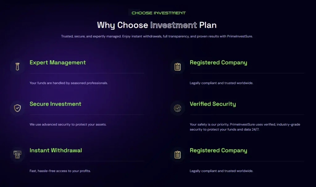 PrimeInvestSure 1 ekran