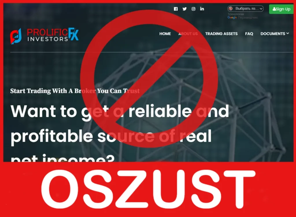 Prolific Fx Investors twarz ekran