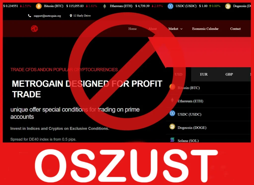 Metrogain przód ekran