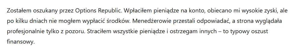 Options Republic 3 ekran