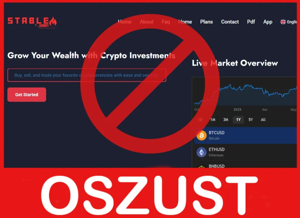 Stable Earn twarz ekran