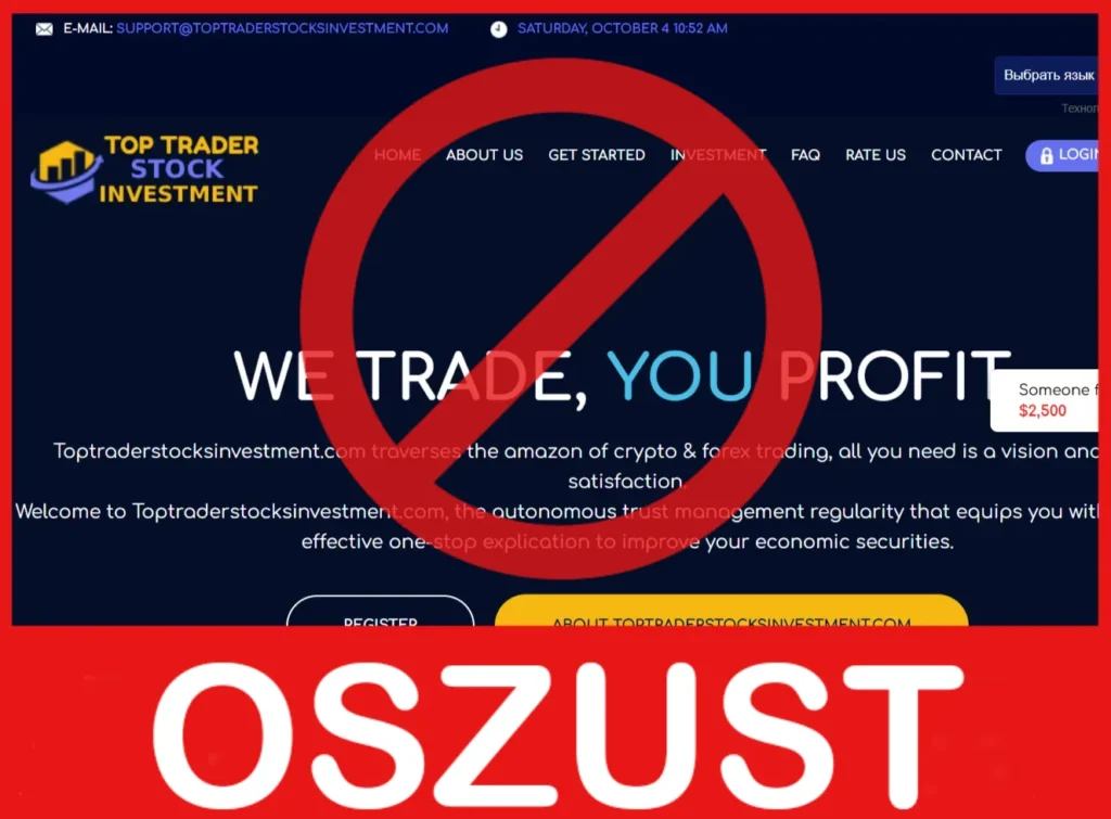 Toptraderstocksinvestment twarz ekran