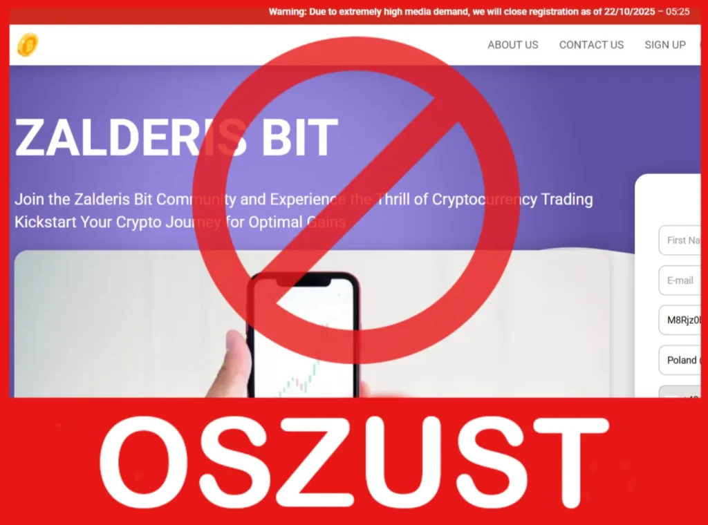 Zalderis Bit przód ekran