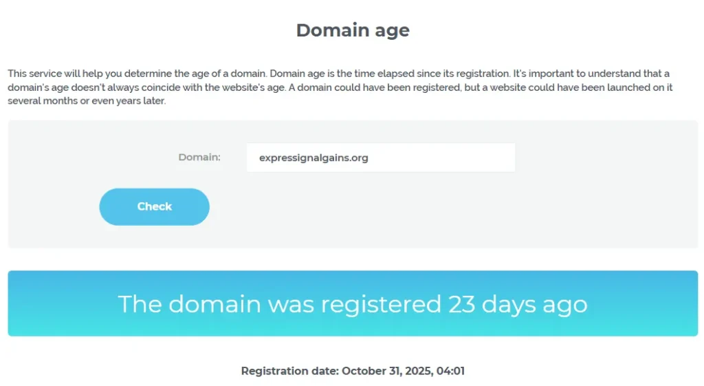 Expressignalgains 1 ekran