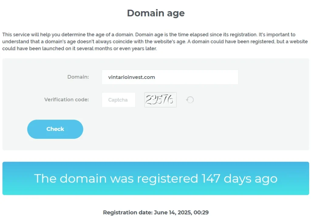 Vintario Invest 1 ekran