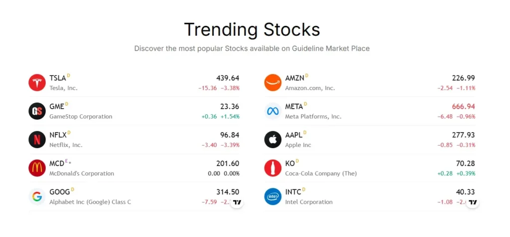Guideline Market Place 1 ekran
